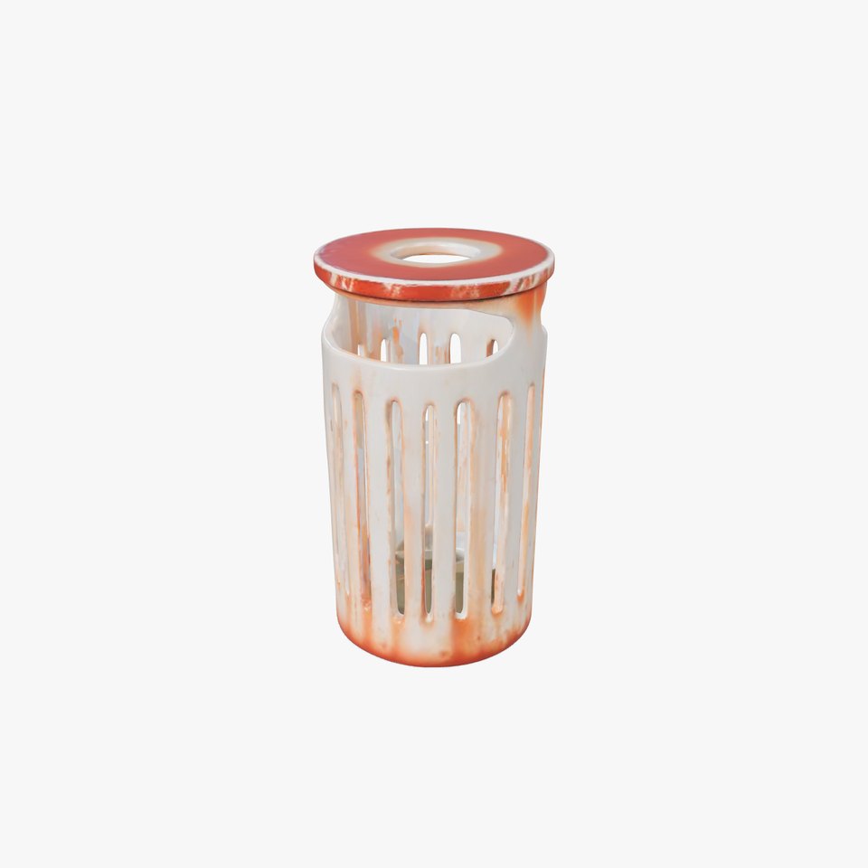 Urban Steel Trash Bin Model Pack